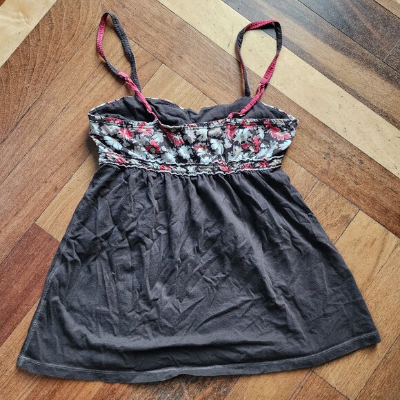 Abercrombie & Fitch Vintage Brown/Pink Floral Tank Top Size Medium - Picture 14 of 16
